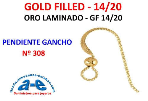 GOLD FILLED PENDIENTE GANCHO 308
