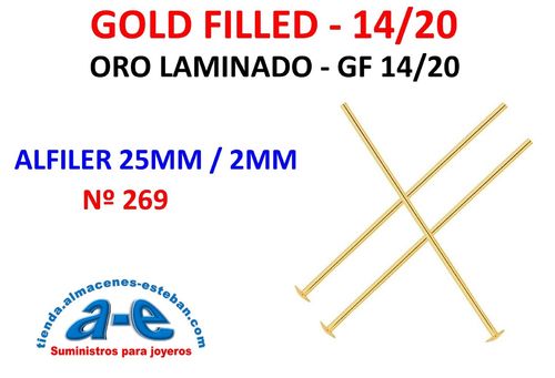 GOLD FILLED ALFILER 25MM/2MM 269 (UN)