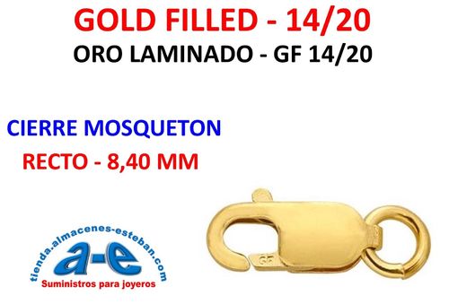 GOLD FILLED CIERRE MOSQUETON RECTO 8,40MM (UN)
