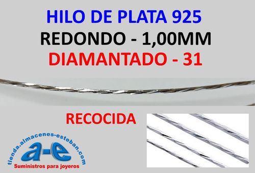 HILO PLATA REDONDO 1,00MM DIAMANTADO-31 (1m)