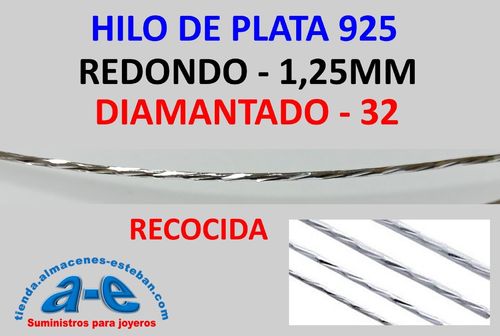 HILO PLATA REDONDO 1,25MM DIAMANTADO-32 (1m)