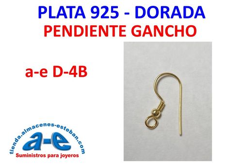 PENDIENTE PLATA DORADA GANCHO AE D-4B