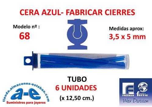 CERA FERRIS AZUL - COWDERY Nº 68 - FABRICAR CIERRES 3,50 x 5 MM (6un)