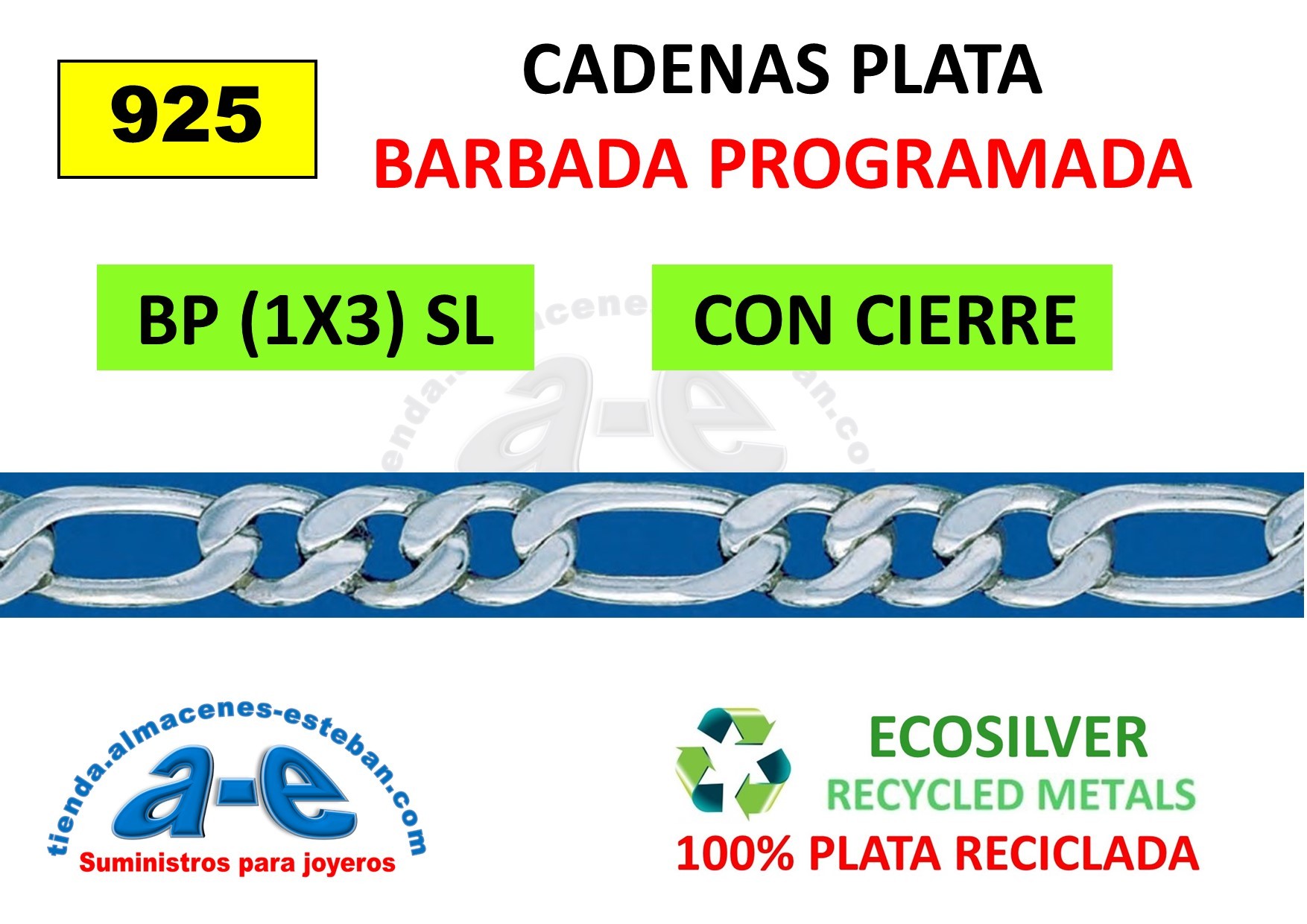 CADENAS PLATA BARBADA BP (1x3) SL