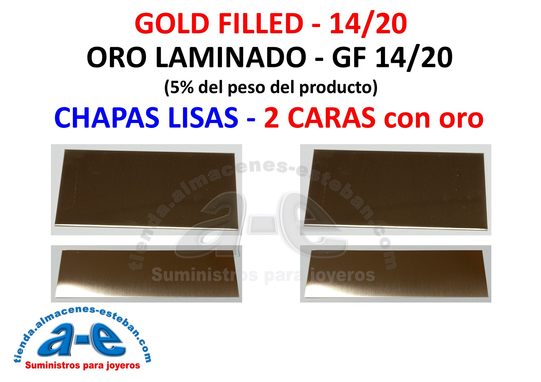 CHAPA GF 14/20 2 CARAS ORO