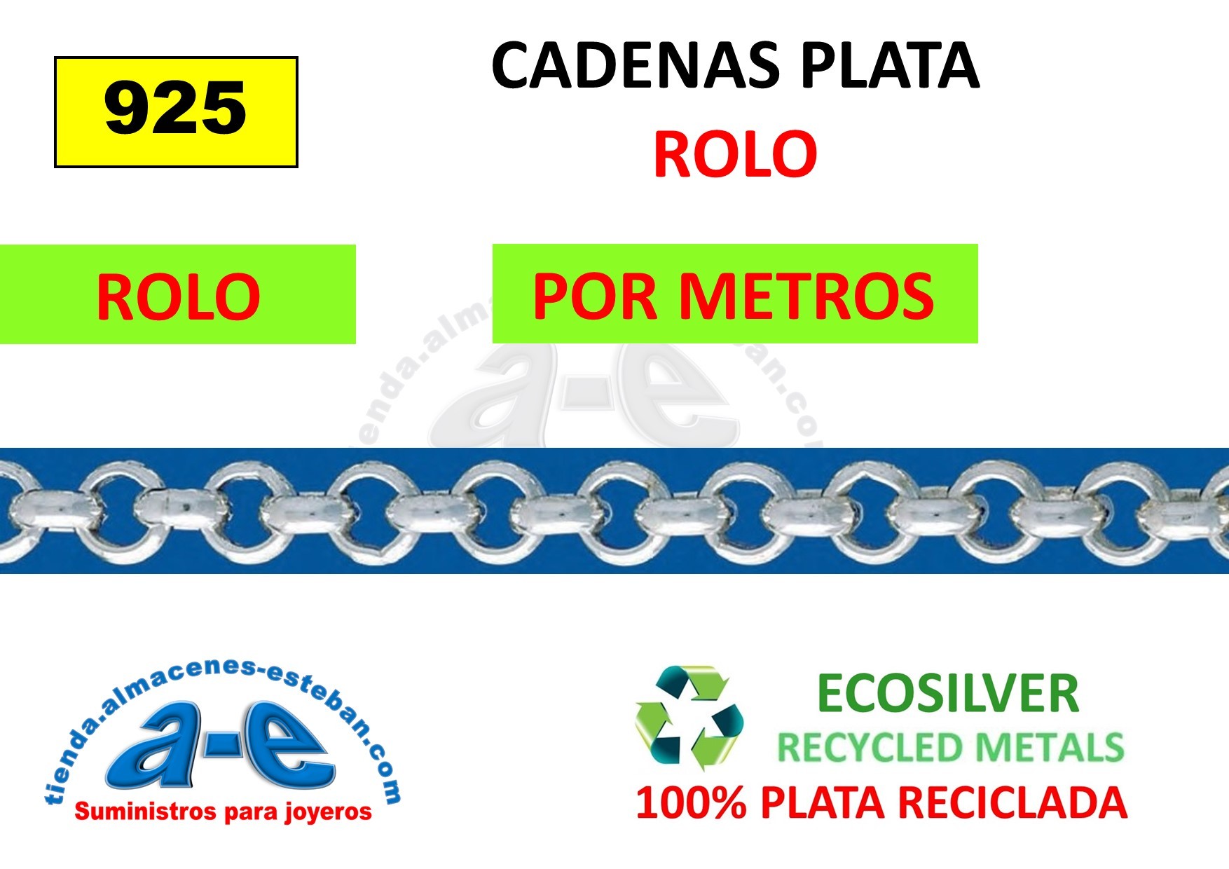 CADENAS PLATA METROS ROLO