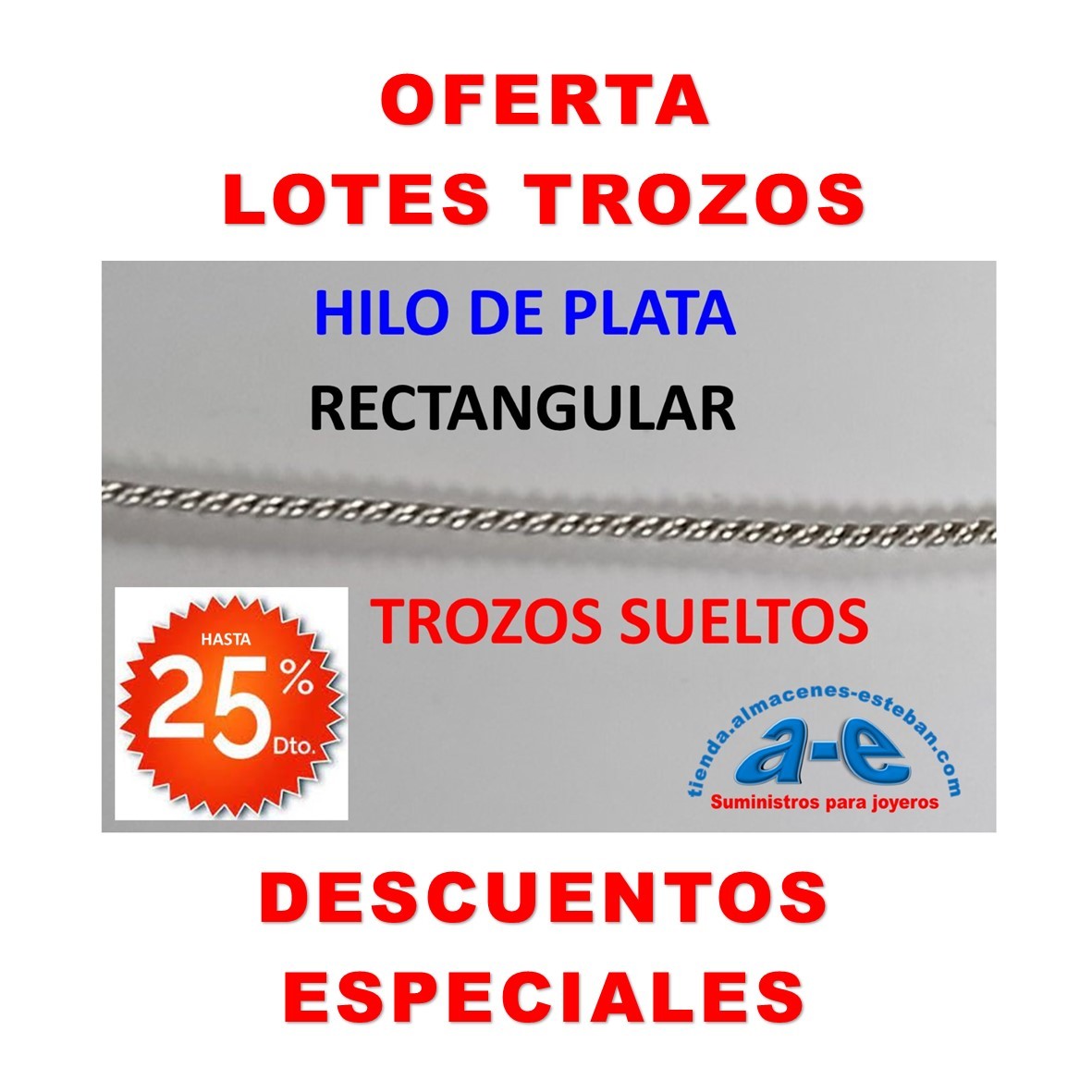 TROZOS HILO PLATA RECTANGULAR