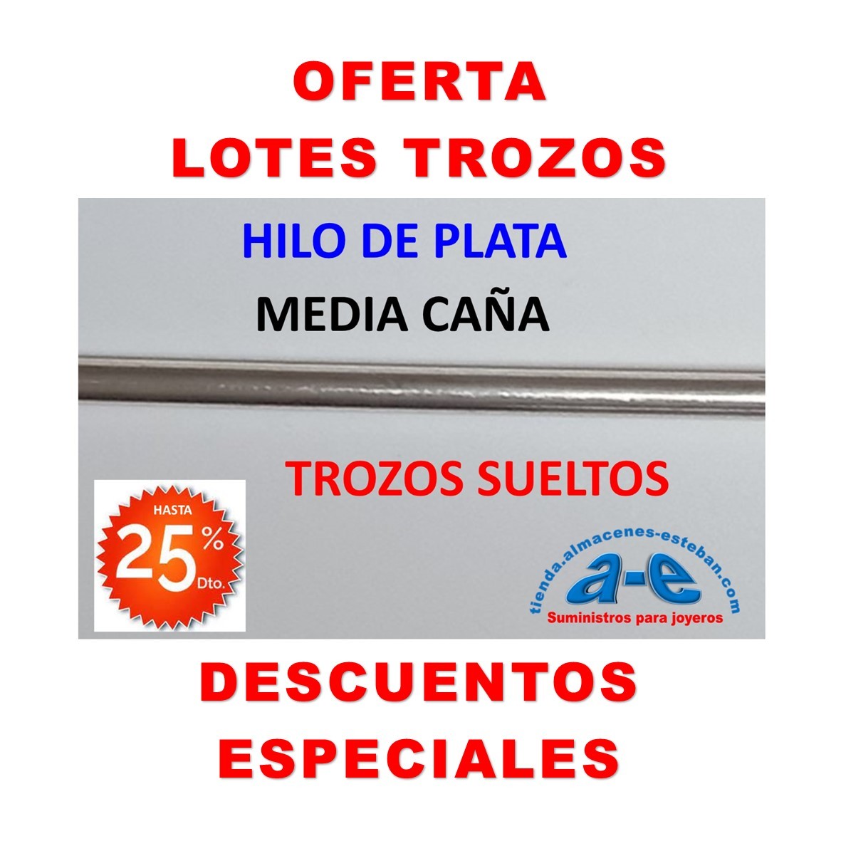 TROZOS HILO PLATA MEDIA CAÑA