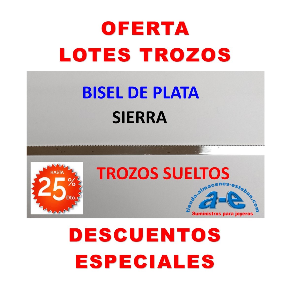 TROZOS BISEL PLATA SIERRA